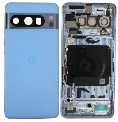 Original Google Pixel 8 Pro Gehäuse GC3VE Akkudeckel Bay Blue Sehr Gut