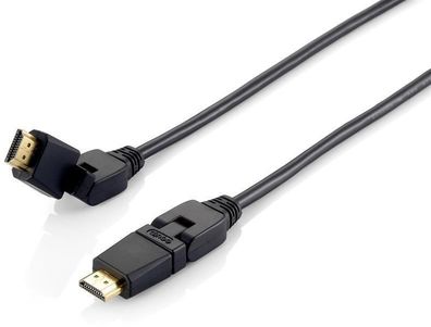 Equip 119363 HDMI High Speed Kabel equip 3m Ethernet drehb. Stecker black