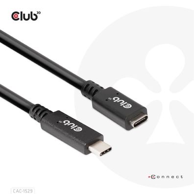 Club 3D CAC-1531 Club3D Kabel USB 3.2 Typ C 1m Verlängerung 5Gbps St/Bu retail