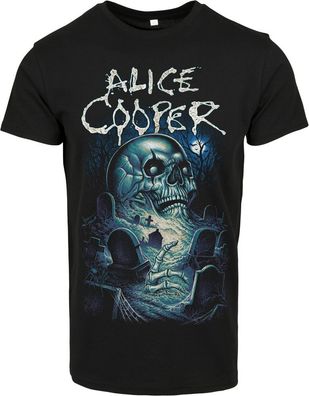 Merchcode Alice Cooper Graveyard Blue Tee Black