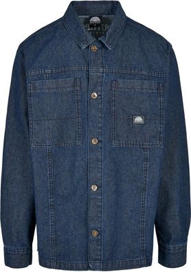 Southpole Oversized Denim Shirt Darkblue Washed