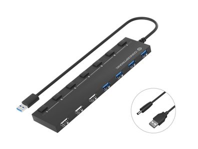 Conceptronic Hubbies09b Conceptronic USB-Hub 7-Port 3.0 ->4x3.0 3x2.0 ex o. Netzt. sw