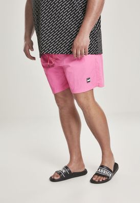 Urban Classics Badehose Block Swim Shorts Neonpink