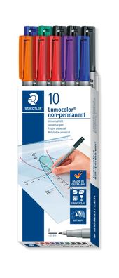 Staedtler 316 B10 Staedtler Lumocolor NonPermanent-Marker 316F, 10er Schachtel