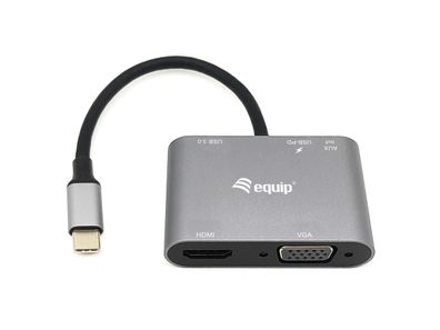 Equip 133483 Equip Adapter 5in1 USB-C->HDMI, GA/USB3.0, D, UX,4K60Hz 0.15