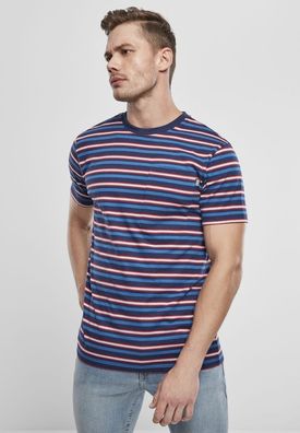 Urban Classics T-Shirt Fast Stripe Pocket Tee Darkblue/Cityred