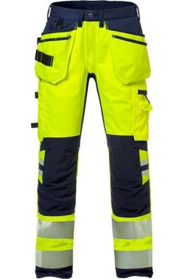 Fristads High Vis Handwerker Stretch-Hose Kl. 2 2707 PLU Warnschutz-Gelb/Marine