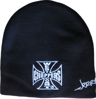 WCC West Coast Choppers Beanie Iron Cross Schwarz