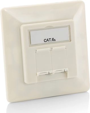 Equip125772 Universal Cat6A Dose RJ45 8/8 (RAL9010) reinweiß