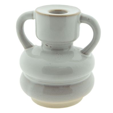 Clayre & Eef Kerzenständer 11 cm Beige Porzellan (Gr. Ø 11x11 cm)