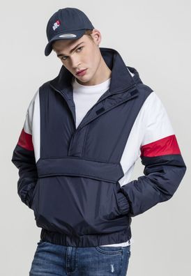 Urban Classics Jacke Windbreaker 3-Tone Pull Over Jacket Navy/White/Fire Red