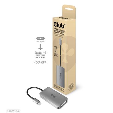 Club 3D CAC-1510-A Club3D Adapter USB 3.2 Typ C > DVI-D HDCP Off aktiv St/Bu