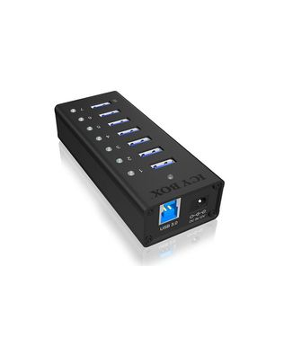 RaidSonic 70418 RaidSonic ICY BOX IB-AC618 7-Port USB 3.0 Hub Aluminium