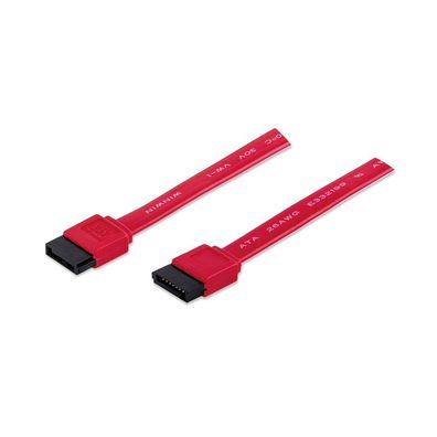 Manhattan 340700 Manhattan SATA-Kabel St/St geschirmt 0.5m rot