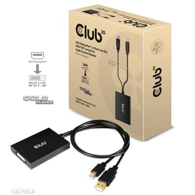 Club 3D CAC-1130-A Club3D Adapter MiniDisplayport > DVI DualLink HDCP Off St/Bu