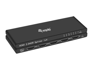 Equip 332717 Equip HDMI Splitter 2.0 4 Port Ultra Slim 4K/60Hz schwarz