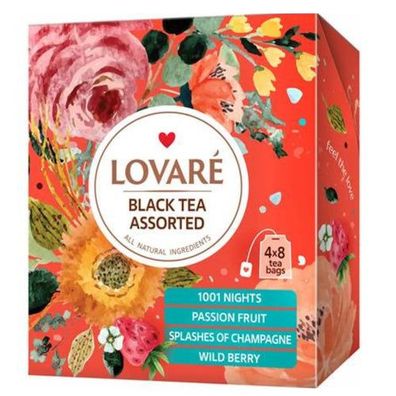 Lovare Schwarztee Assortie in Teebeutel 32 * 2gr