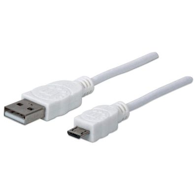 Manhattan 324069 USB 2.0 Anschlußkabel 1,8m A-St/Micro-B-St. weiß