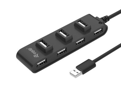 Equip 128957 Equip USB-Hub 7-Port 2.0 ->7x2.0 0.15m o. Netzteil schwarz