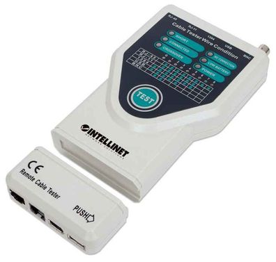 Intellinet 780094 Intellinet Kabeltester 5-in-1 RJ45/RJ11/USB/FireWire/10Base