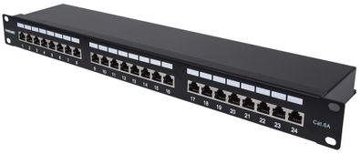 Intellinet 720861 Intellinet 24-Port Cat6a Patchpanel FTP 1HE schwarz