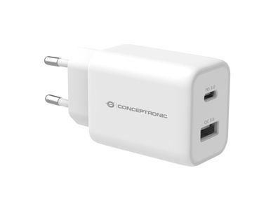 Conceptronic ALTHEA11W Conceptronic Ladegerät 2Port 33W,1xUSB-C PD weiß