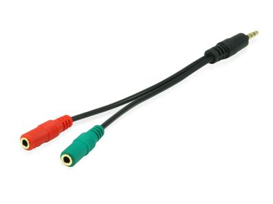 Equip 147943 Equip Audiokabel 3.5mm 1x/2x St/Bu 0.15m Y-Kabel