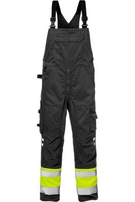 Fristads High Vis Latzhose Kl. 1 1025 PLU Warnschutz-Gelb/Schwarz