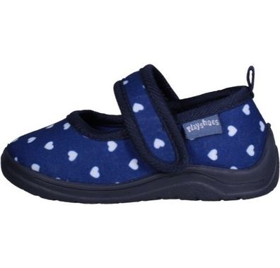 Playshoes Kinder Schuh Hausschuh Herzchen Marine