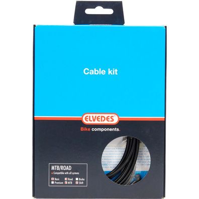 Elvedes Schaltzugset 1500mm / 2250mm 19 strands, MTB / Road schwarz