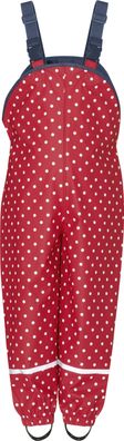 Playshoes Kinder Regenlatzhose mit Punkten rot