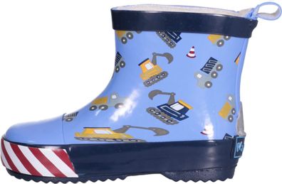 Playshoes Kinder Gummistiefel Halbschaft Baustelle Bleu