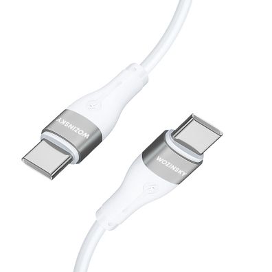 Ladekabel mit USB-C auf USB-C PD 65W 2 m Datenkabel in Weiß 480 Mbit/s