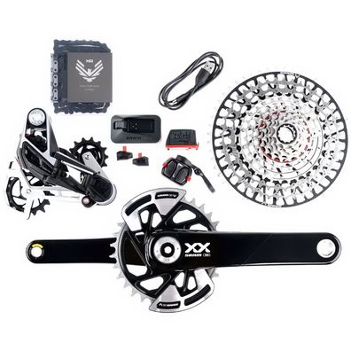 SRAM Schaltgruppen-Set XX Eagle AXS Transmission" 175mm Kurbellänge sz silber