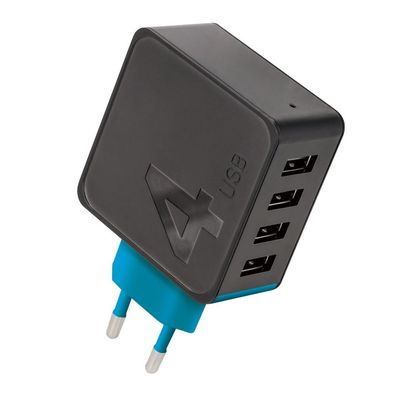 Forever Netzladegerät Stecker 4x USB Anschluss Netzteil Adapter USB Port 4,8A