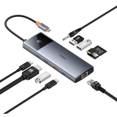 HUB 11in1 Baseus Metal Gleam Series USB-C zu USB-C PD / USB-C / 3x USB-A / HDMI