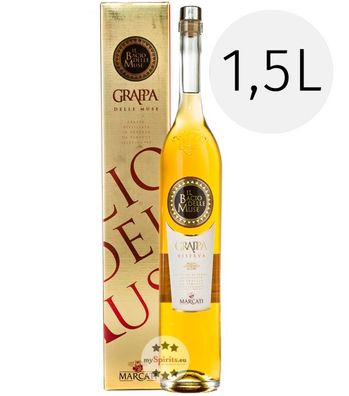 Marcati Grappa Riserva ?Il Bacio delle Muse? 1,5l in Geschenkbox (40 % vol., 1,5 Lite