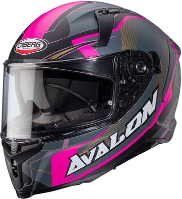 Caberg Motorrad Integralhelm Avalon X Optic Matt-Schwarz/Grau-Fuchsia