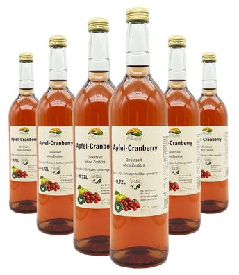 Bleichhof Apfel-Cranberry Direktsaft - 100% Direktsaft, vegan (6x 0,72l)