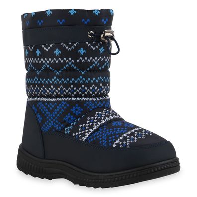 VAN HILL Kinder Warm Gefütterte Winter Boots Bequeme Stiefel Prints Schuhe 836082