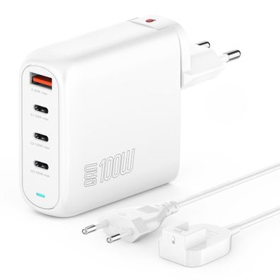 4Smarts Ladegerät GaN Flex Pro 100W 3 USB-C+1 USB-A, weiß