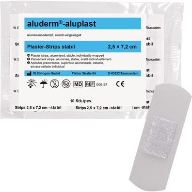 aluderm Pflaster aluplast Strips 1009157 25x72cm 10 St./Pack