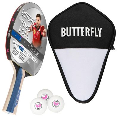 Butterfly 1x Timo Boll Silber 85016 Tischtennisschläger + Hülle + 3x TT Bälle