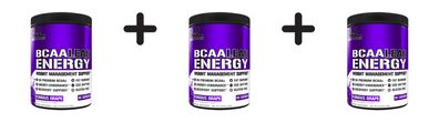 3 x EVL Nutrition BCAA Lean Energy (30 serv) Furious Grape