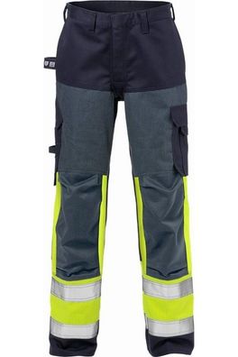 Fristads Flame High Vis Hose Damen Kl. 1 2591 FLAM Warnschutz-Gelb/Marine