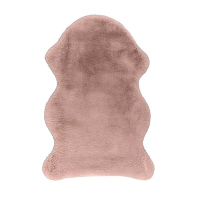 Kunstfell-Teppich Hochflor Felloptik Soft Polyester Einfarbig Uni Rose Powderpink