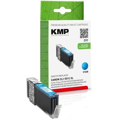 KMP 1519,0003 KMP C91 Tintenpatrone cyan komp. mit Canon CLI-551 C XL