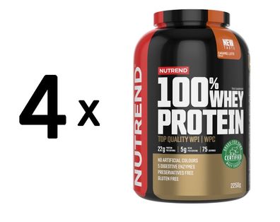 4 x 100% Whey Protein, Caramel Latte - 2250g