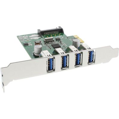 InLine® 76661C Schnittstellenkarte, 4x USB 3.0, PCIe, inkl. Low-Profile Slotblech,