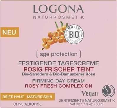 Logona 6x [age protection] festigende Tagescreme Rosig Frischer Teint 50ml